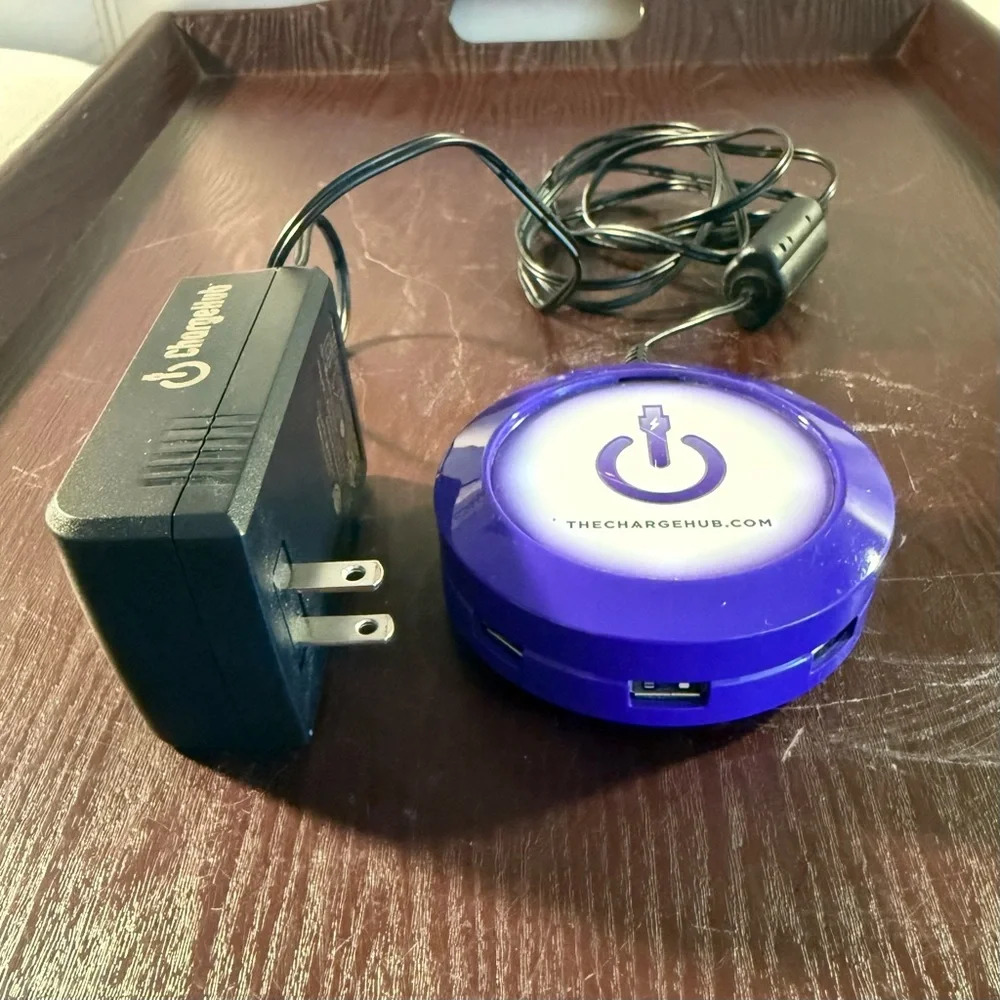 ChargeHub X7 – 7 Port USB Desktop Charging Station - purple